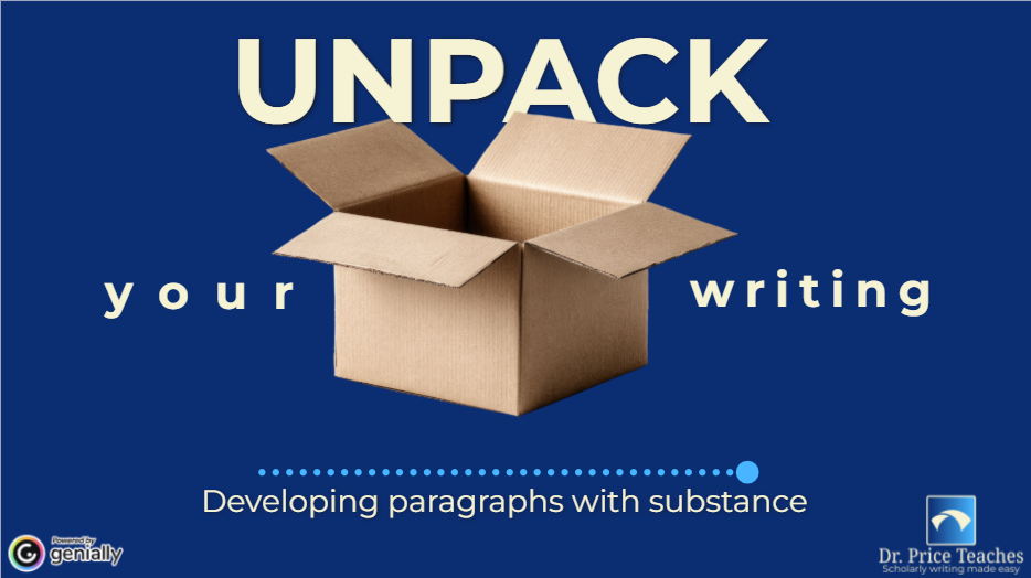 Unpack your writing: Developing paragraphs with substance